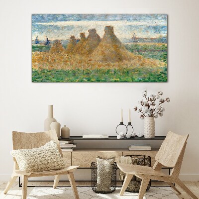 Glasbild Goldene Heuhaufen