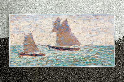 Glasbild Segelt auf ruhiger See