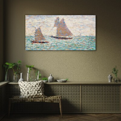 Glasbild Segelt auf ruhiger See
