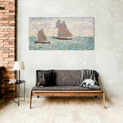 Glasbild Segelt auf ruhiger See
