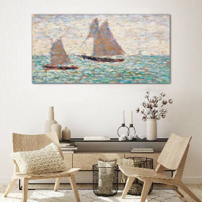 Glasbild Segelt auf ruhiger See