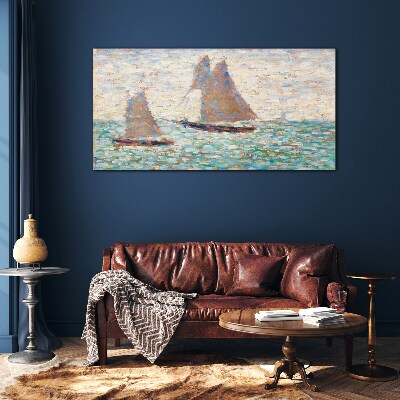 Glasbild Segelt auf ruhiger See