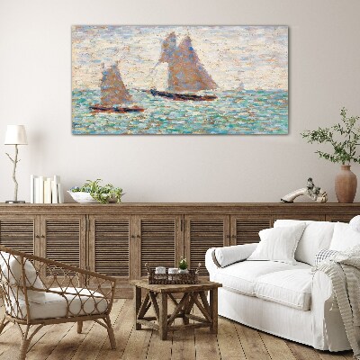 Glasbild Segelt auf ruhiger See