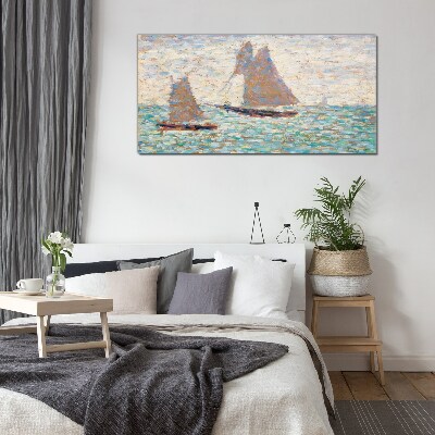 Glasbild Segelt auf ruhiger See