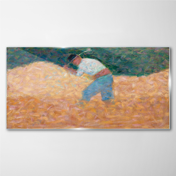 Glasbild Landwirt bei der Feldarbeit