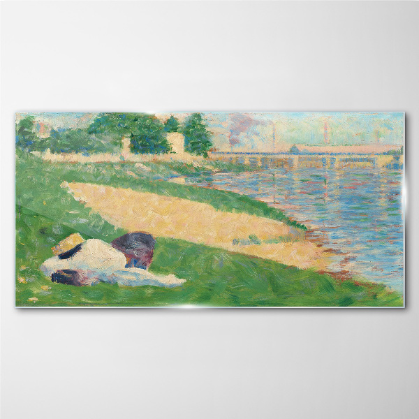 Glasbild Sommerfaulheit am Wasser