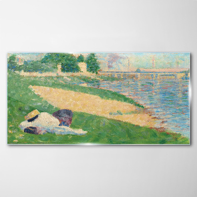 Glasbild Sommerfaulheit am Wasser