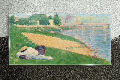 Glasbild Sommerfaulheit am Wasser