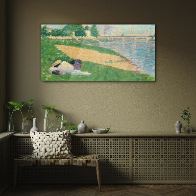 Glasbild Sommerfaulheit am Wasser