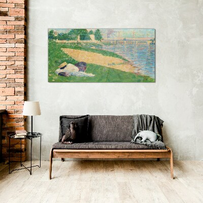 Glasbild Sommerfaulheit am Wasser