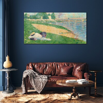 Glasbild Sommerfaulheit am Wasser