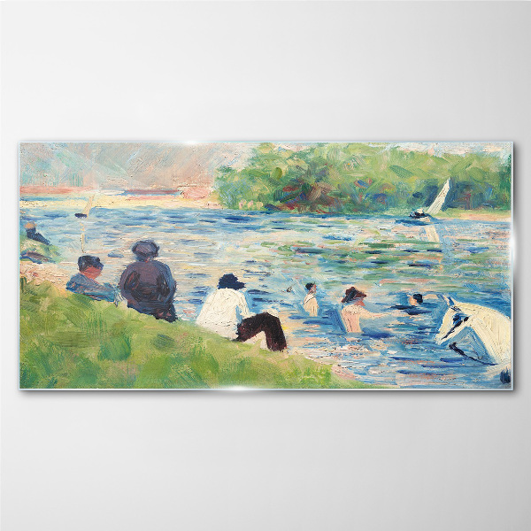 Glasbild Ein Sommertag am Fluss