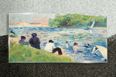 Glasbild Ein Sommertag am Fluss