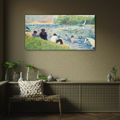 Glasbild Ein Sommertag am Fluss