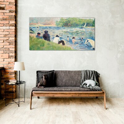 Glasbild Ein Sommertag am Fluss