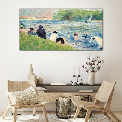 Glasbild Ein Sommertag am Fluss