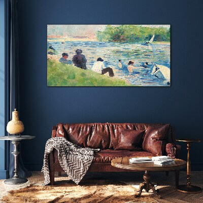 Glasbild Ein Sommertag am Fluss