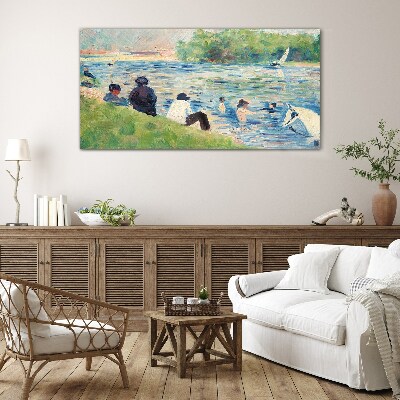 Glasbild Ein Sommertag am Fluss