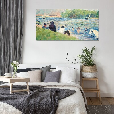 Glasbild Ein Sommertag am Fluss