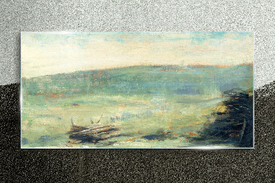 Bild auf glas Eine friedliche Landschaft in Pastelltönen