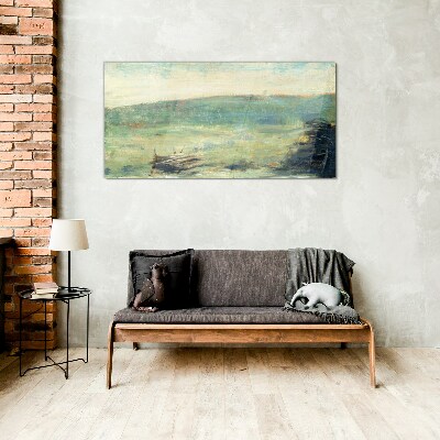 Bild auf glas Eine friedliche Landschaft in Pastelltönen
