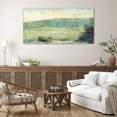 Bild auf glas Eine friedliche Landschaft in Pastelltönen