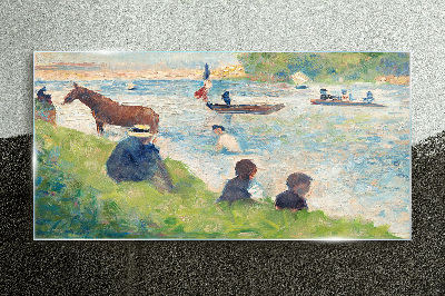 Glasbild Sommernachmittag am Fluss