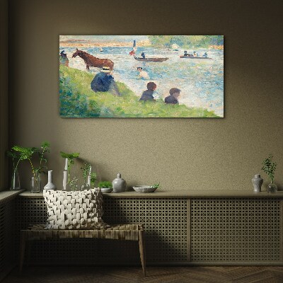 Glasbild Sommernachmittag am Fluss