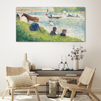 Glasbild Sommernachmittag am Fluss