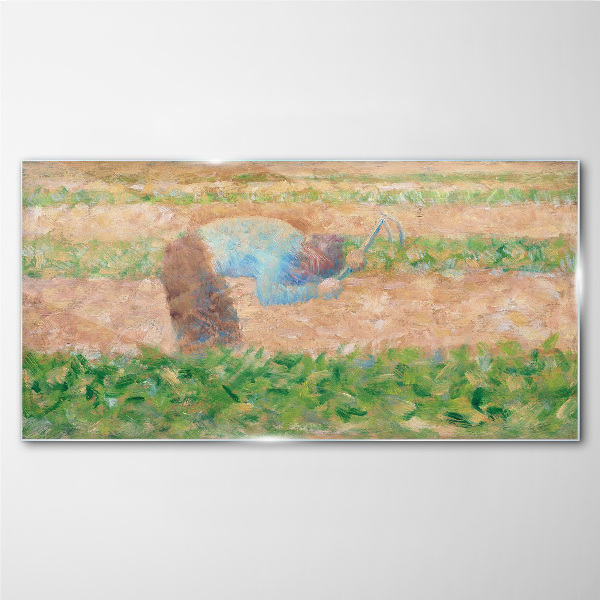 Glasbild Landwirt bei der Feldarbeit
