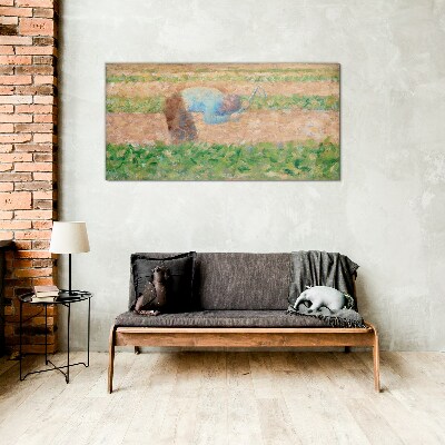 Glasbild Landwirt bei der Feldarbeit