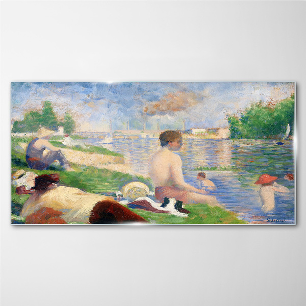 Glasbild Sommerliche Entspannung am Wasser