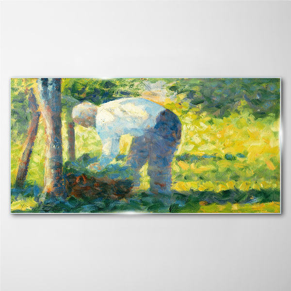 Glasbild Arbeiten im Garten