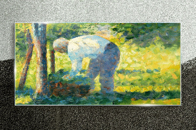 Glasbild Arbeiten im Garten