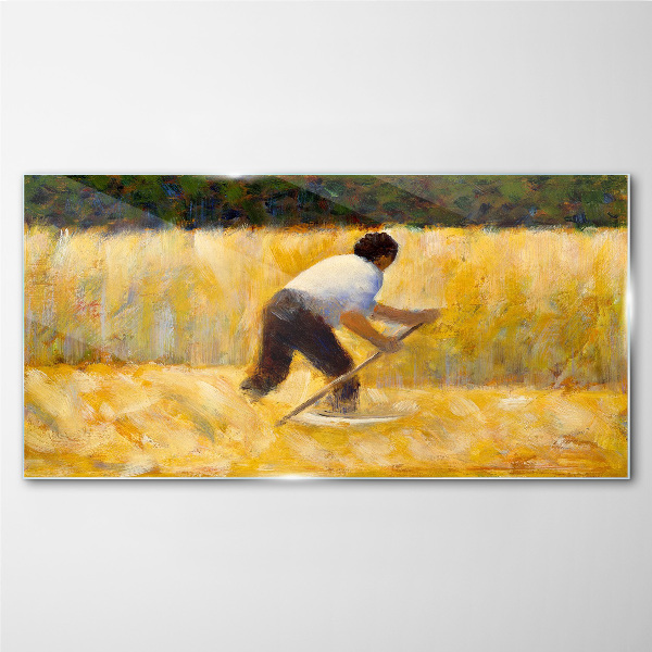 Glasbild Mäher Seurat