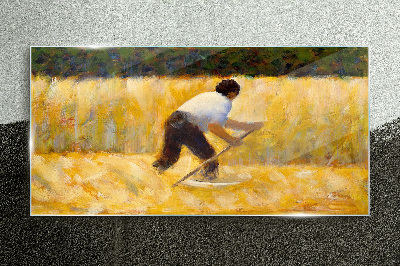 Glasbild Mäher Seurat