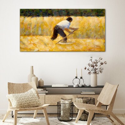 Glasbild Mäher Seurat