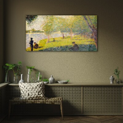 Glasbild Ein Sommertag am Fluss