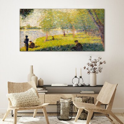 Glasbild Ein Sommertag am Fluss