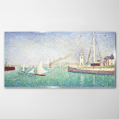 Glasbild Einfahrt zum Hafen von Seurat