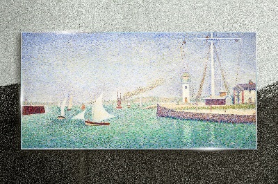 Glasbild Einfahrt zum Hafen von Seurat