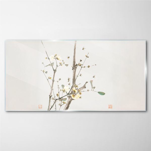 Bild auf glas Ein Blumenzweig in zarten Tönen