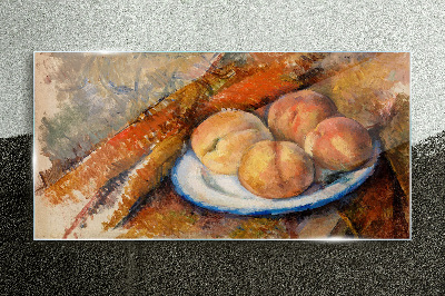 Glasbild Obsttisch in Pastellfarben