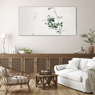 Glasbild Florale Komposition in zarten Farbtönen