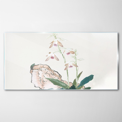 Glasbild Blumen vor der Kulisse der Natur