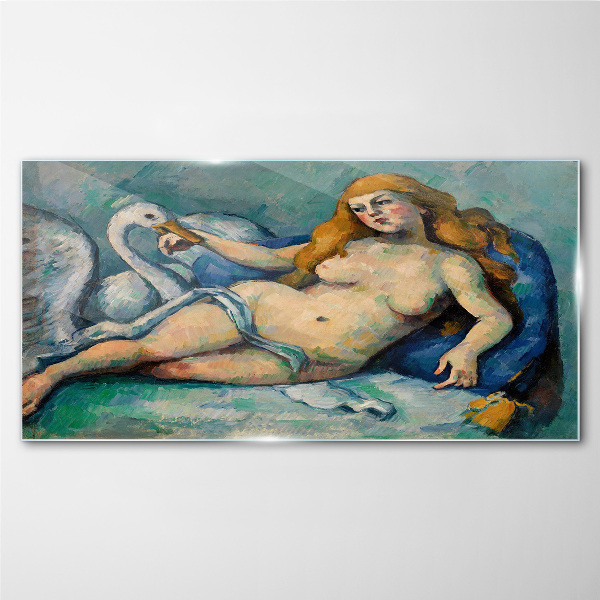 Glasbild Leda und der Schwan von Paul Cézanne