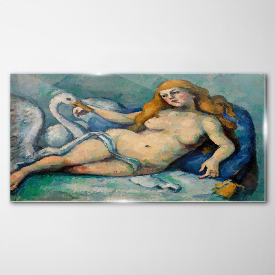 Glasbild Leda und der Schwan von Paul Cézanne