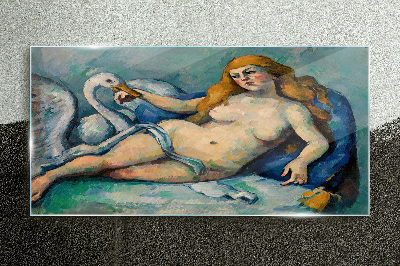 Glasbild Leda und der Schwan von Paul Cézanne