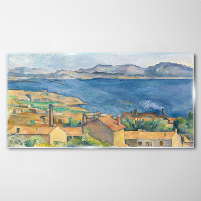 Glasbild Bucht von Marseille Cézanne