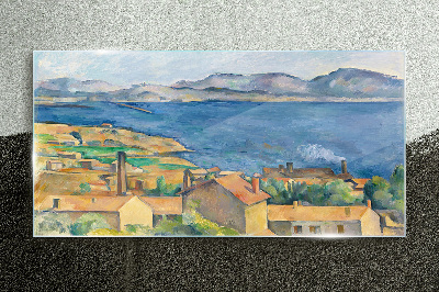 Glasbild Bucht von Marseille Cézanne